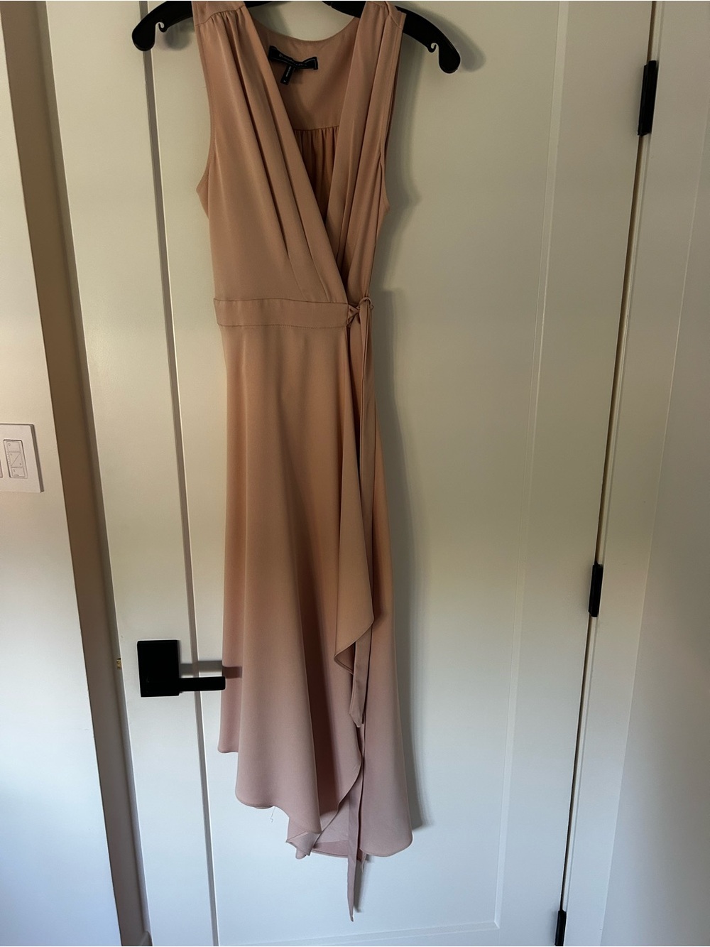 Sleeveless Wrap Midi Dress in Blush